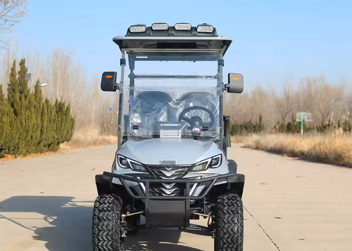 campus electric golf cart staged before orientation and move-in routes