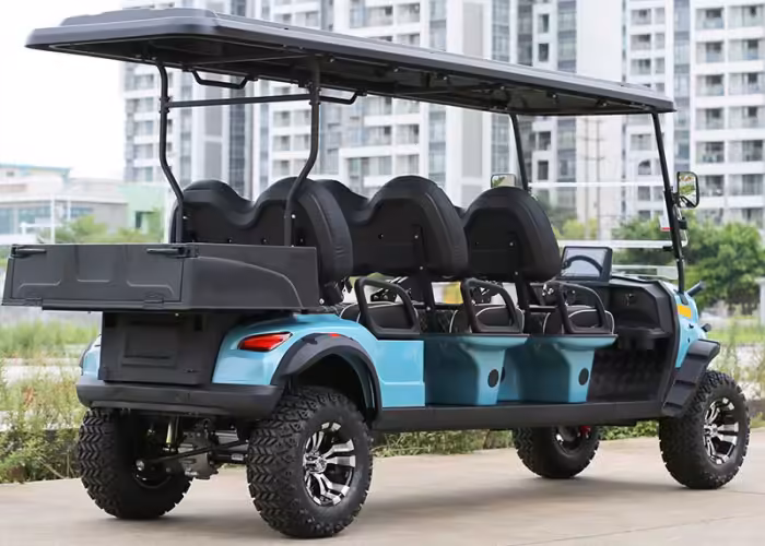 accessible electric golf cart route check for senior community shuttle