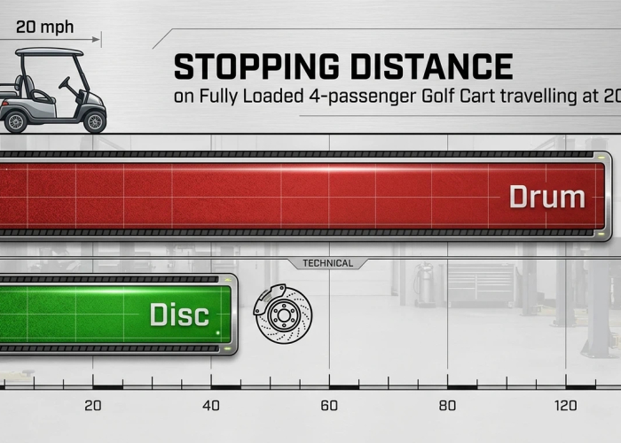 electric golf cart brake inspection and stopping distance review for fleet operators