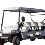 electric golf cart prepared for hill route planning with passenger load and braking checks