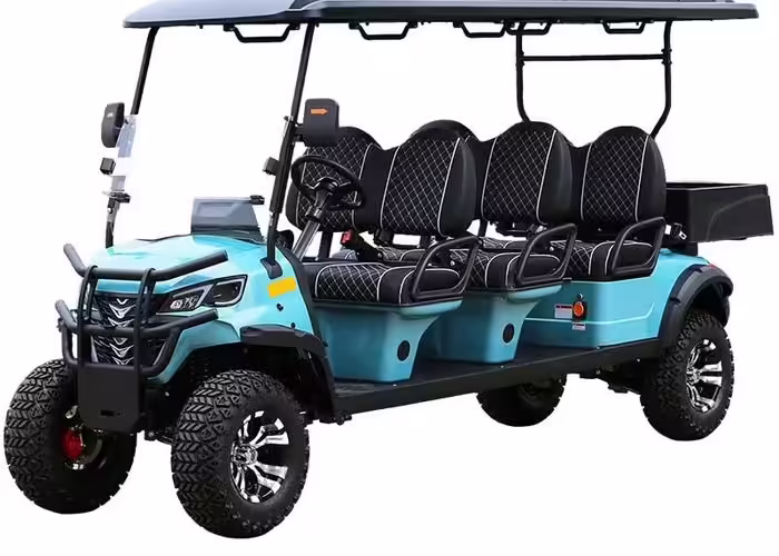 electric golf cart checked for charger connection battery status and charging routine