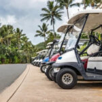 electric golf cart turning radius planning for guest routes and property turns