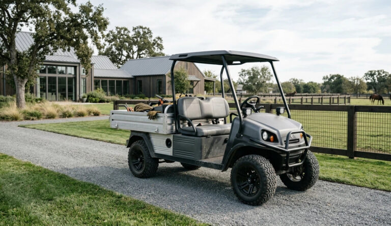 heavy-duty-utility-golf-cart-for-farm-with-cargo-bed electric golf cart