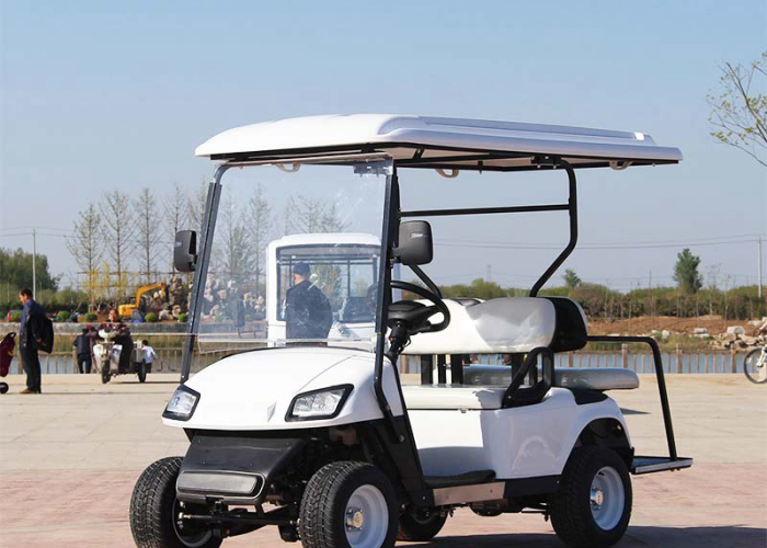 electric golf cart charger bay checked for turnaround timing and cable access