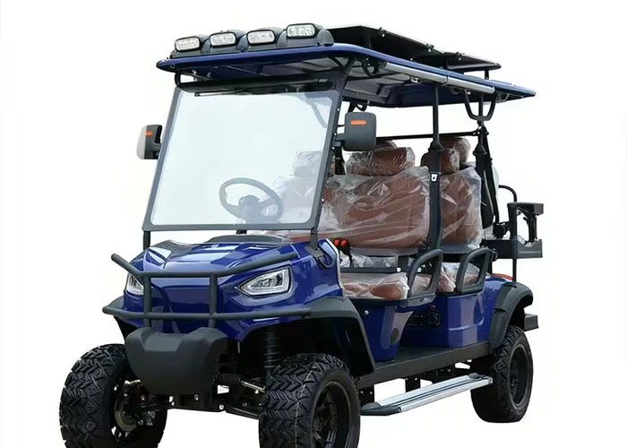 utility electric golf cart prepared for maintenance and grounds crew duty