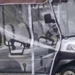 A type electric golf cart prepared for buyer evaluation on a golf course route
