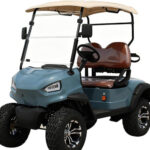 electric golf cart prepared for tire and route-surface evaluation