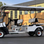 Atype electric golf cart prepared for route and seating comparison