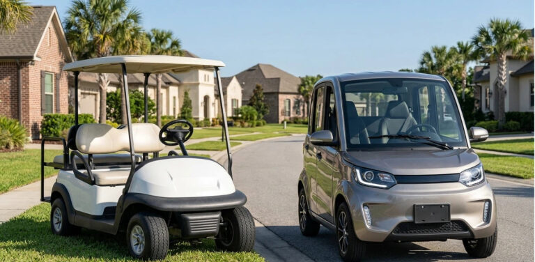 neighborhood-electric-vehicle-vs-golf-cart-comparison electric golf cart